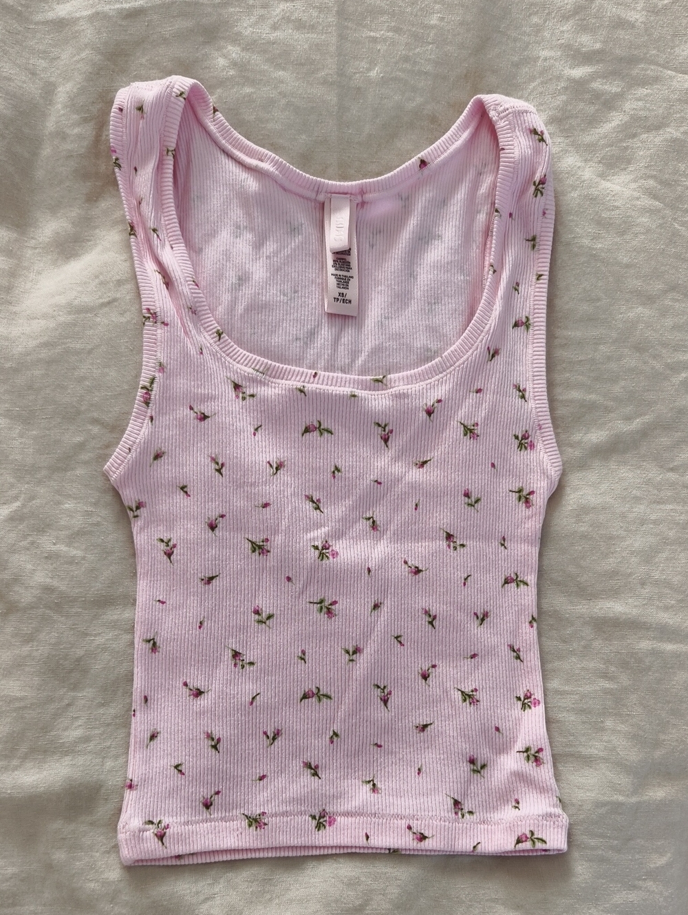 Skims White Ribbed Cotton Tank